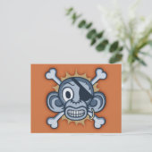 Blue Monkey Pirate Briefkaart (Staand voorkant)