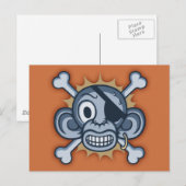 Blue Monkey Pirate Briefkaart (Voorkant / Achterkant)