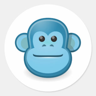 Blue Monkey Ronde Sticker