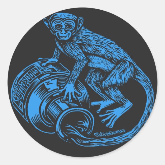 Blue Monkey Sticker (Voorkant)