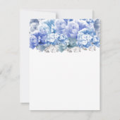 Blue Monochromatic Bouquet of Florals Reply Kaart (Achterkant)