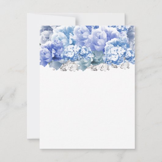 Blue Monochromatic Bouquet of Florals Reply Kaart (Achterkant)