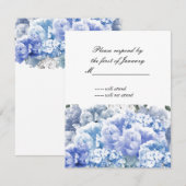 Blue Monochromatic Bouquet of Florals Reply Kaart (Voorkant / Achterkant)