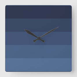Blue Monochromatic Vierkante Klok