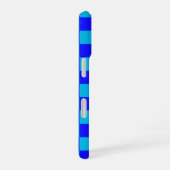 Blue Monochrome Checkerboard Pattern iPhone 16 Hoesje (Rechterkant)