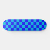 Blue Monochrome Checkerboard Pattern Persoonlijk Skateboard (Horizontaal)