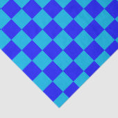 Blue Monochrome Checkerboard Pattern Tissuepapier (Detail)