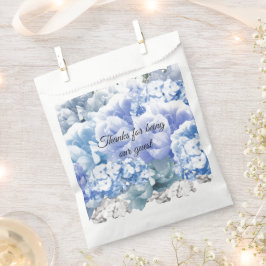 Blue Monochrome Floral Bouquet Favor Bag Bedankzakje