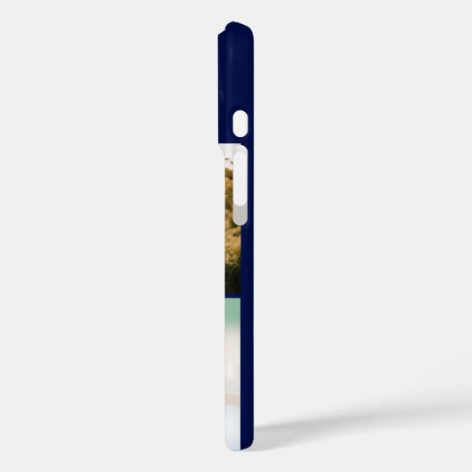 Blue Monogram 3 Photo collage Case-Mate iPhone Case (Achterkant / Links)