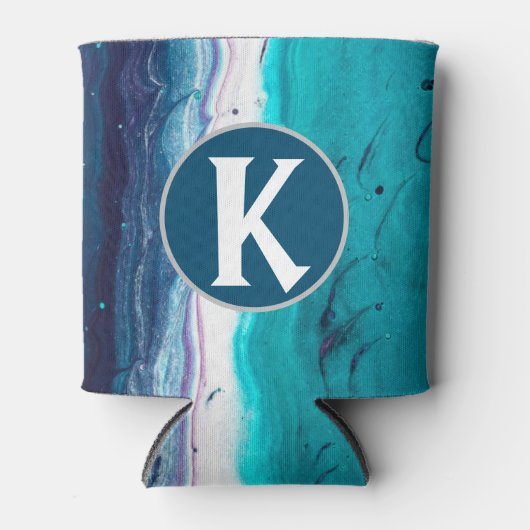 Blue Monogram Abstract Blikjeskoeler (Voorkant)