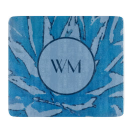 Blue Monogram Agave Cutting Board Snijplank