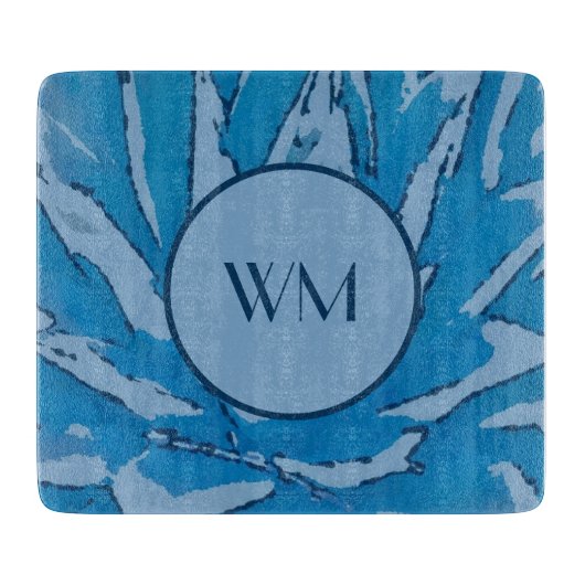 Blue Monogram Agave Cutting Board Snijplank (Voorkant)