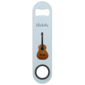 Blue Monogram Akoestische gitaarmuziek Speed Flessenopener (Voorkant)