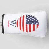 Blue Monogram AMERICA Golf Head Hoesje Golfheadcover (Voorkant)