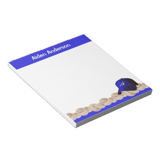 Blue Monogram Baseball Hat-laptop Notitieblok (Schuin)
