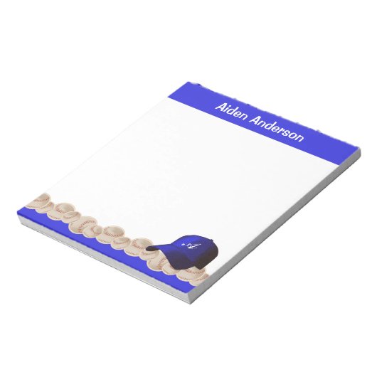 Blue Monogram Baseball Hat-laptop Notitieblok (Linkerzijde)