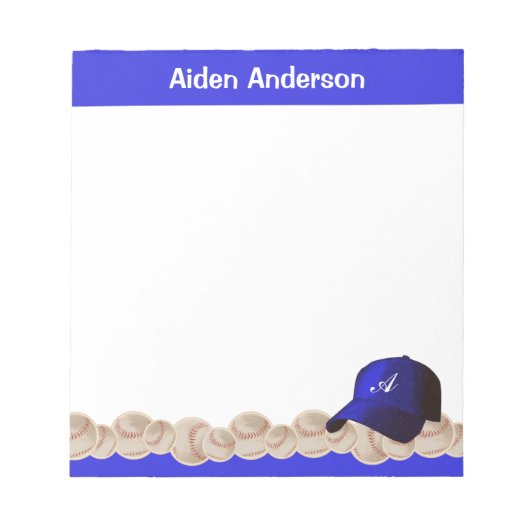 Blue Monogram Baseball Hat-laptop Notitieblok (Voorkant)