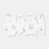 Blue Monogram Crest Peter het Konijn Baby shower Bedankdoosjes (Uitgevouwen)