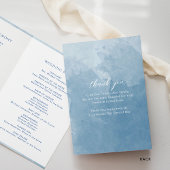 Blue Monogram Folded Wedding Ceremony Program