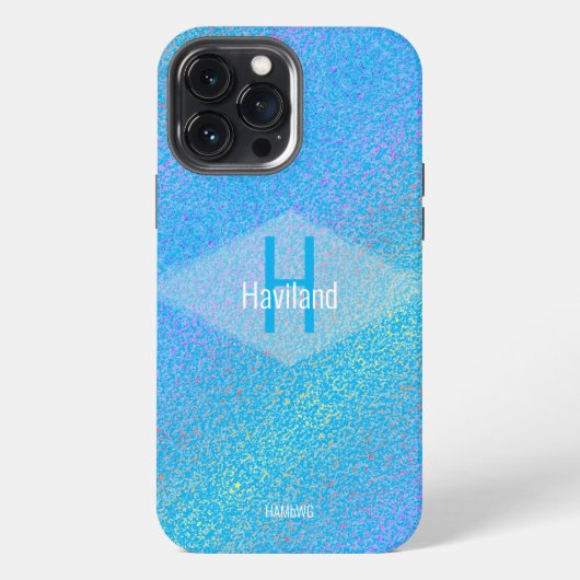 Blue Monogram Gestippelde CaseMate iPhone HAMbyWG Hoesje (Achterkant)