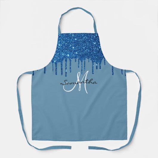 Blue Monogram Glitter Drift Metallic Schort (Voorkant)