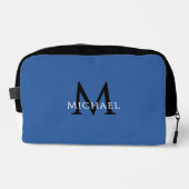 Blue Monogram – Groomsman Golf Weekend Travel Toilettasje (Voorkant)