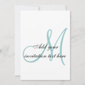 Blue Monogram Initiaal 2013 Wedding Invitation Kaart (Achterkant)