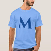 Blue Monogram Initiaal Cadeaubon Sjabloon T-shirt (Voorkant)