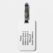 Blue Monogram Initiaal Script Bagagelabel (Achterkant verticaal)