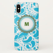 Blue Monogram iPhone Case (Achterkant)