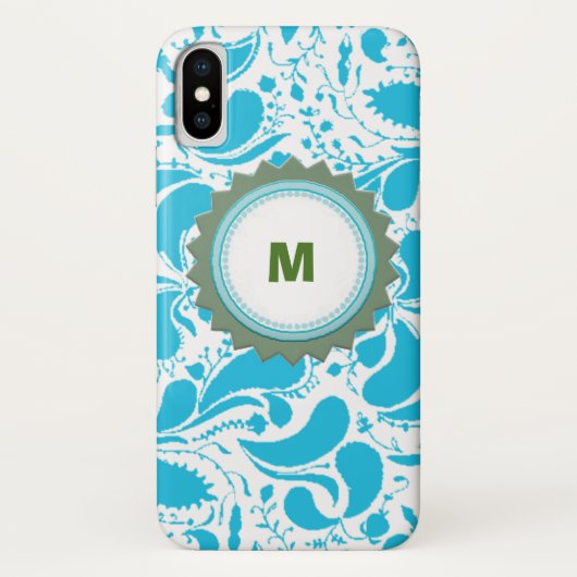 Blue Monogram iPhone Case (Achterkant)
