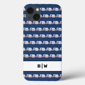 Blue Monogram Mail Carrier Postal Truck Case-Mate iPhone Case (Achterkant)