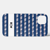 Blue Monogram Mail Carrier Postal Truck Case-Mate iPhone Case (Achterkant (horizontaal))