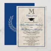 Blue Monogram met Classic College-opleiding Kaart (Voorkant / Achterkant)