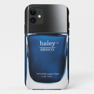 Blue Monogram Nail Poolse fles iPhone Case