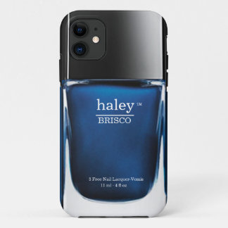 Blue Monogram Nail Poolse fles iPhone Case