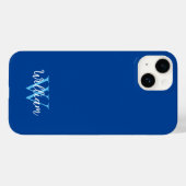 Blue Monogram Name Personalized Case-Mate iPhone Case (Achterkant (horizontaal))