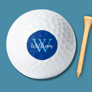 Blue Monogram Name Personalized Golfballen