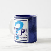 Blue Monogram Parody Tweekleurige Koffiemok (Voorkant links)