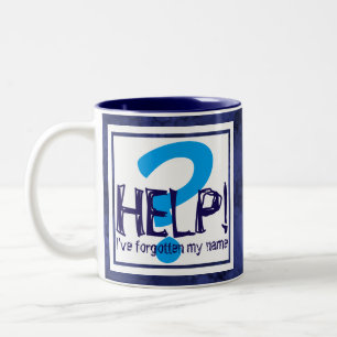Blue Monogram Parody Tweekleurige Koffiemok