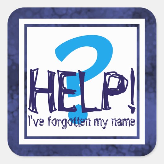 Blue Monogram Parody Vierkante Sticker (Voorkant)