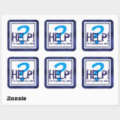Blue Monogram Parody Vierkante Sticker (Vel)