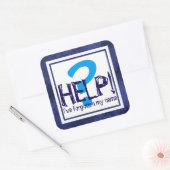 Blue Monogram Parody Vierkante Sticker (Envelop)