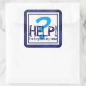 Blue Monogram Parody Vierkante Sticker (Tas)