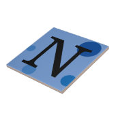 BLUE MONOGRAM POLKA DOT TILE TEGELTJE (Zijkant)