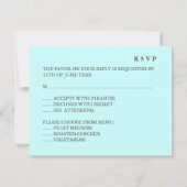 Blue Monogram RSVP-kaart RSVP Kaartje (Achterkant)