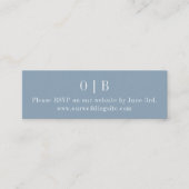 Blue Monogram RSVP Website Mini Enclosure Kaart Visitekaartje (Voorkant)