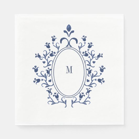 Blue Monogram Servet (Voorkant)