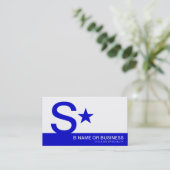 blue monogram ster visitekaartje (Staand voorkant)