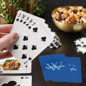 Blue Monogram Voornaam op maat Pokerkaarten (Insitu)